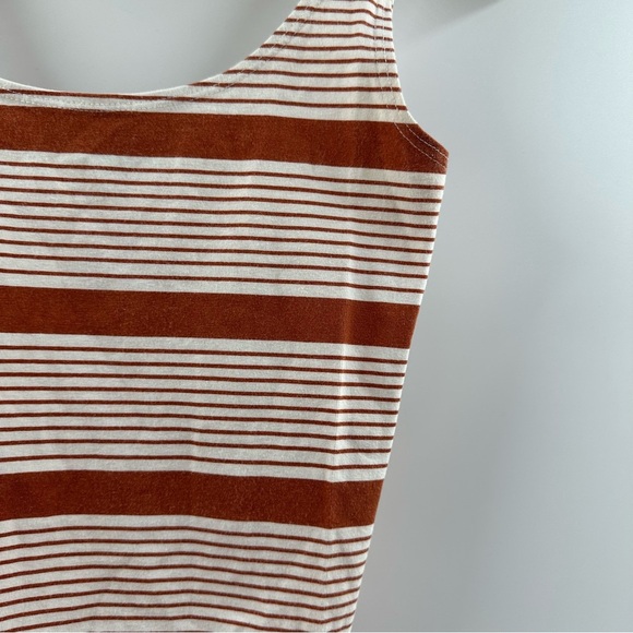 Forever 21 Burnt Orange & White Striped Cropped Tank – Size Small - Picture 2 of 4